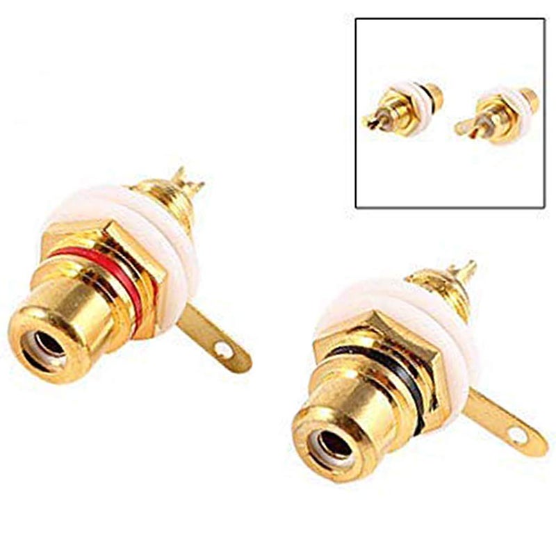 Dahszhi Audio Terminal Jack Panel Mount RCA Female Socket Connector Chassis Panel Mount - 5 Pairs - Image 2